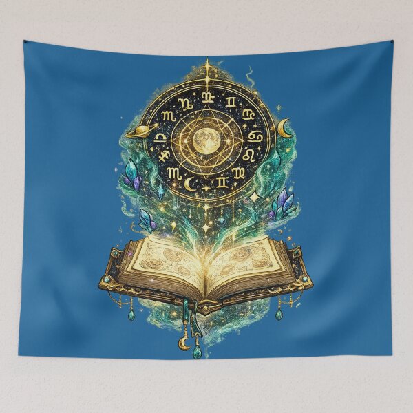 Item preview, Celestial Zodiac Grimoire | Mystic Astrology Spell Book | Cosmic Fantasy Art designed and sold by irfanshikh.