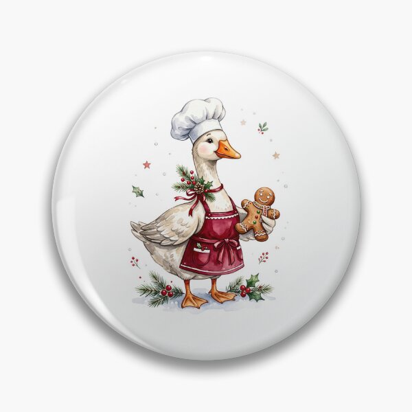 Item preview, Christmas Goose Chef Baking Gingerbread designed and sold by Steele-Art.