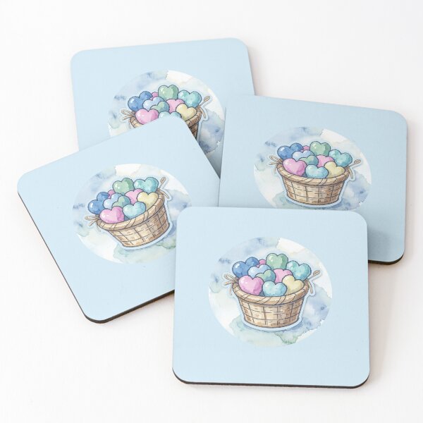 Item preview, Pastel Heart Basket Watercolor Sticker designed and sold by Hari Arts.