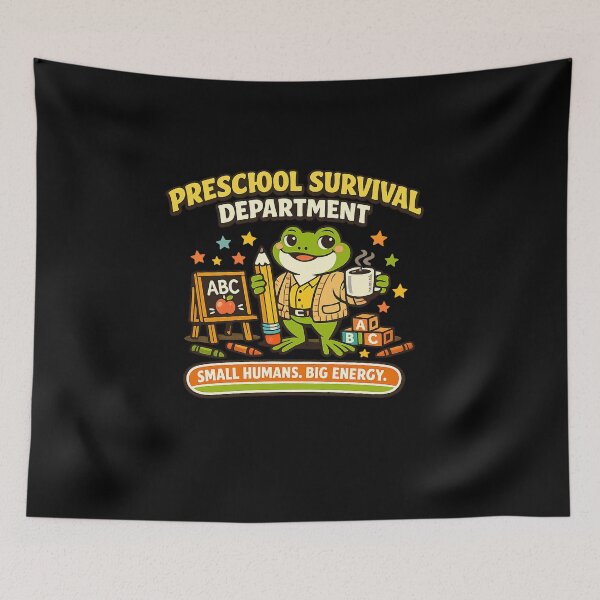Item preview, Preschool Survival Department – Funny Frog Teacher designed and sold by Concrete Coffee Studio.