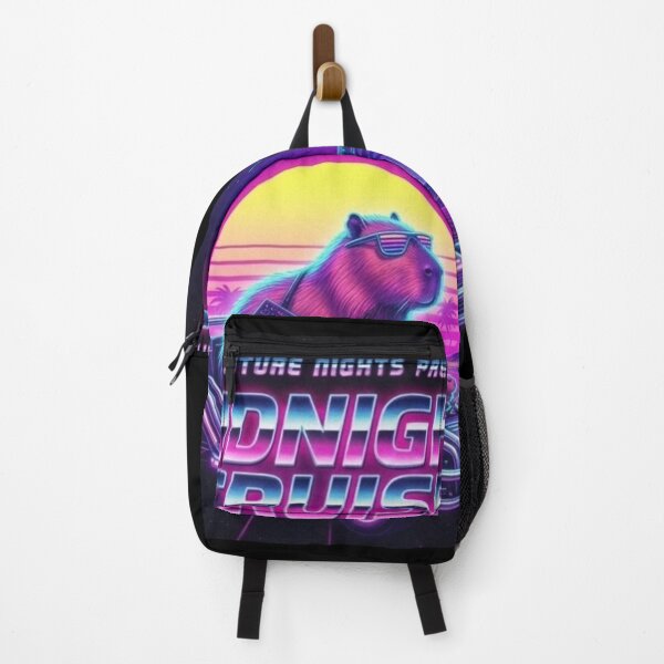 Item preview, Synthwave Capybara Midnight Cruise Neon 80s Retro designed and sold by Artsformore.