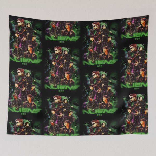 Item preview, BTS Aliens Futuristic Sci-Fi Vintage Poster Graphic designed and sold by moamaxshop.