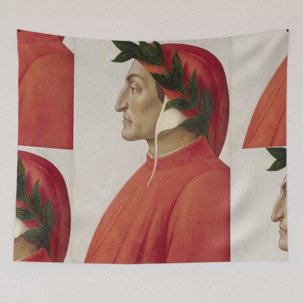 Item preview, Dante Alighieri Profile Portrait in Red designed and sold by artofuniverse.