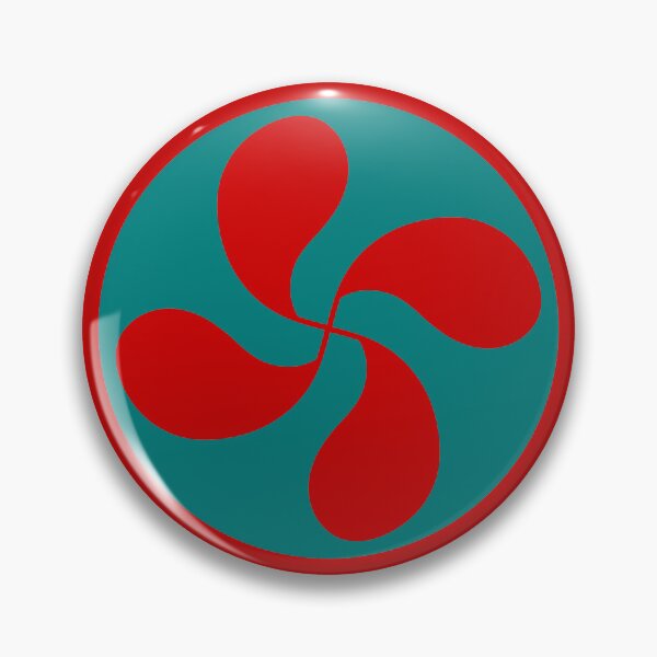 Item preview, Red lauburu Basque cross on green background designed and sold by Provinces de France.