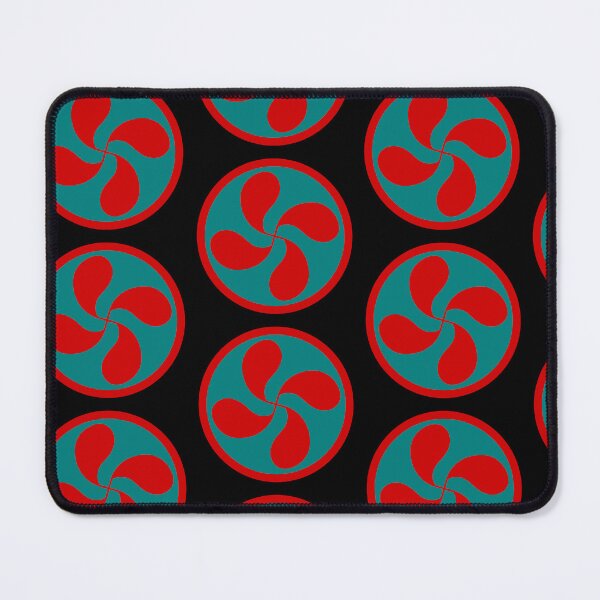 Item preview, Red lauburu Basque cross on green background designed and sold by Provinces de France.