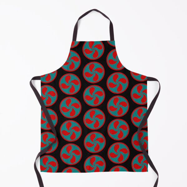 Item preview, Red lauburu Basque cross on green background designed and sold by Provinces de France.