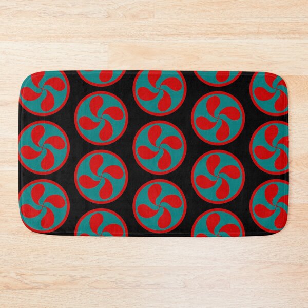 Item preview, Red lauburu Basque cross on green background designed and sold by Provinces de France.