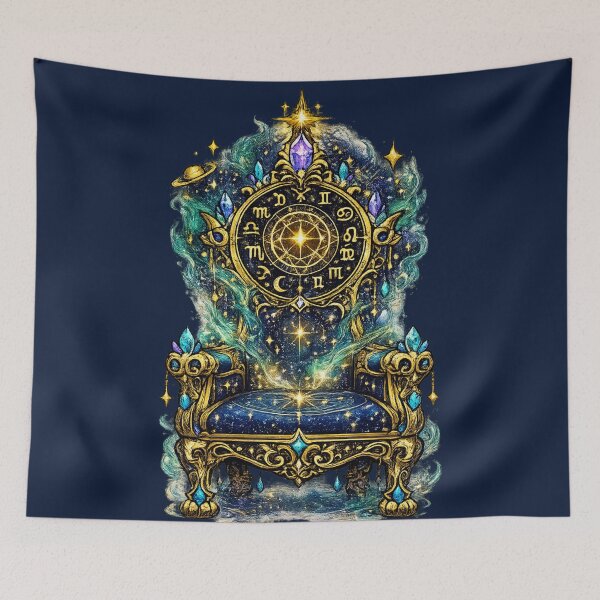 Item preview, Celestial Zodiac Throne | Astrology Royal Chair | Cosmic Fantasy Decor designed and sold by irfanshikh.