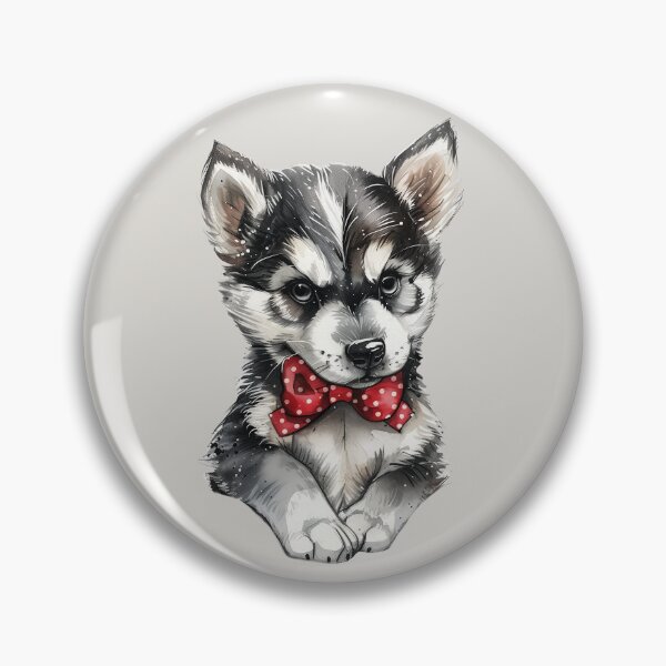 Item preview, Siberian Husky with Polka Dot Bow designed and sold by Erika Kaisersot.