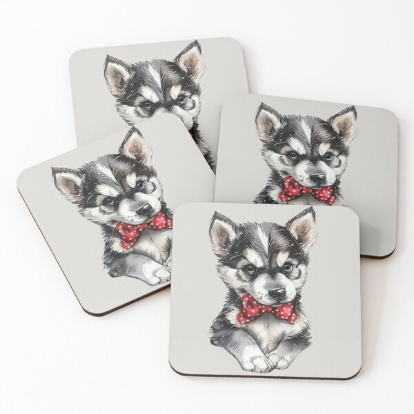 Item preview, Siberian Husky with Polka Dot Bow designed and sold by Erika Kaisersot.