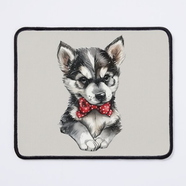 Item preview, Siberian Husky with Polka Dot Bow designed and sold by Erika Kaisersot.