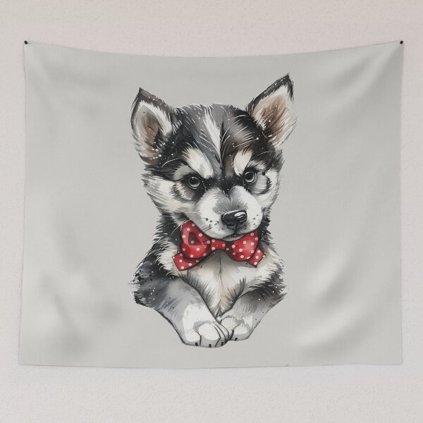 Item preview, Siberian Husky with Polka Dot Bow designed and sold by Erika Kaisersot.