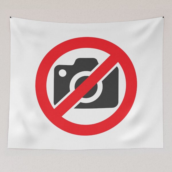 Item preview, No Camera Photography Prohibited Warning Sign Sticker designed and sold by VectorForge Studio.