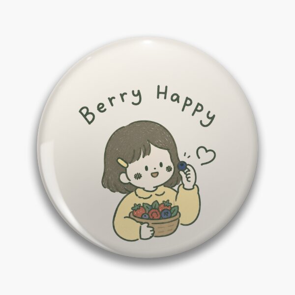 Item preview, Berry Happy Cute Kawaii Girl Picking Berries Cottagecore Illustration designed and sold by Eathusiast.