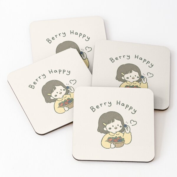 Item preview, Berry Happy Cute Kawaii Girl Picking Berries Cottagecore Illustration designed and sold by Eathusiast.