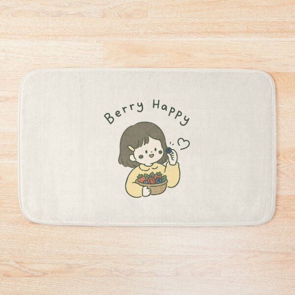 Item preview, Berry Happy Cute Kawaii Girl Picking Berries Cottagecore Illustration designed and sold by Eathusiast.