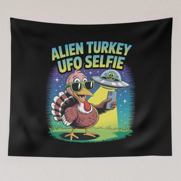 Item preview, Alien Turkey UFO Selfie Funny Thanksgiving Gifts designed and sold by SkymarArt.