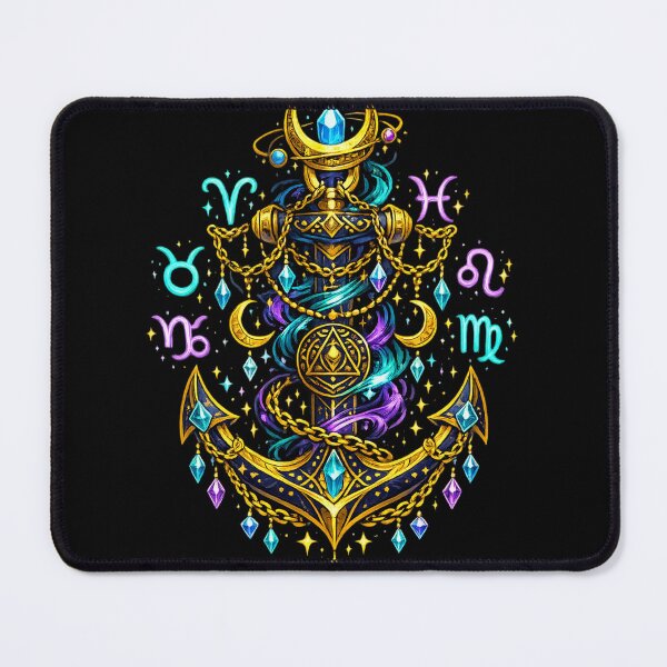 Item preview, Celestial Zodiac Anchor | Mystic Astrology Nautical Art | Cosmic Fantasy Design designed and sold by irfanshikh.