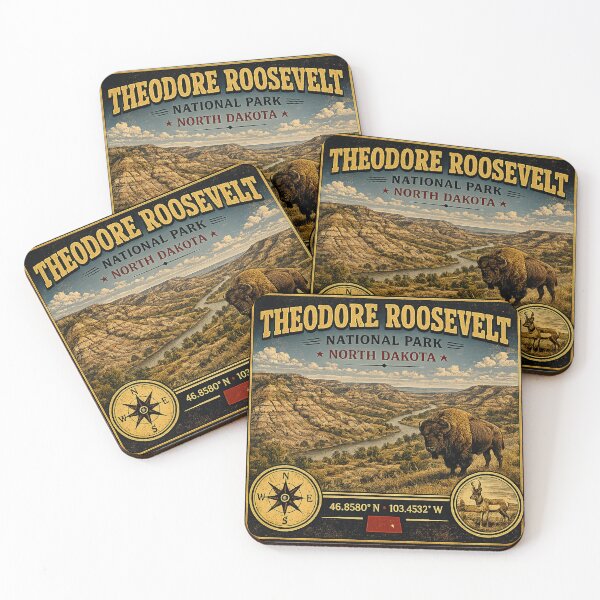 Item preview, Theodore Roosevelt National Park Vintage Travel Sticker | North Dakota Badlands designed and sold by naturalsurvival.