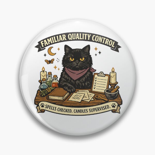 Item preview, Familiar Quality Control Black Cat Witchy Retro Design designed and sold by Concrete Coffee Studio.
