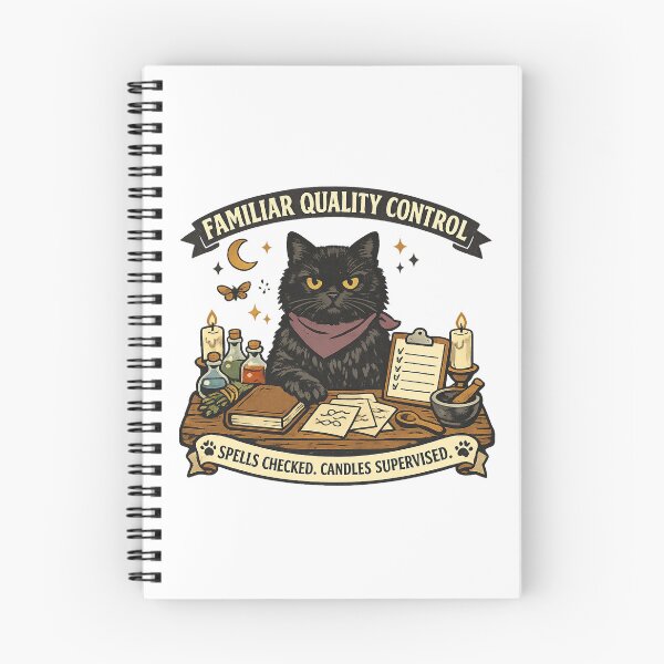 Item preview, Familiar Quality Control Black Cat Witchy Retro Design designed and sold by Concrete Coffee Studio.