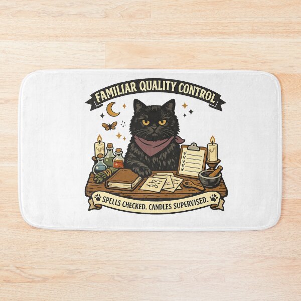 Item preview, Familiar Quality Control Black Cat Witchy Retro Design designed and sold by Concrete Coffee Studio.