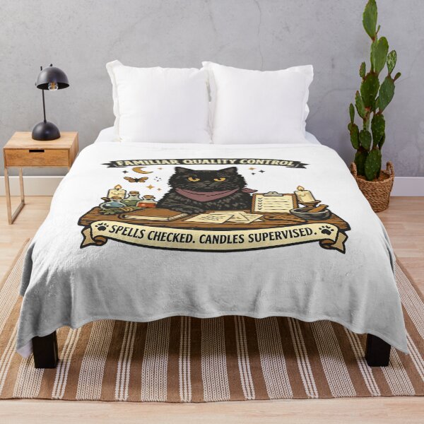 Item preview, Familiar Quality Control Black Cat Witchy Retro Design designed and sold by Concrete Coffee Studio.