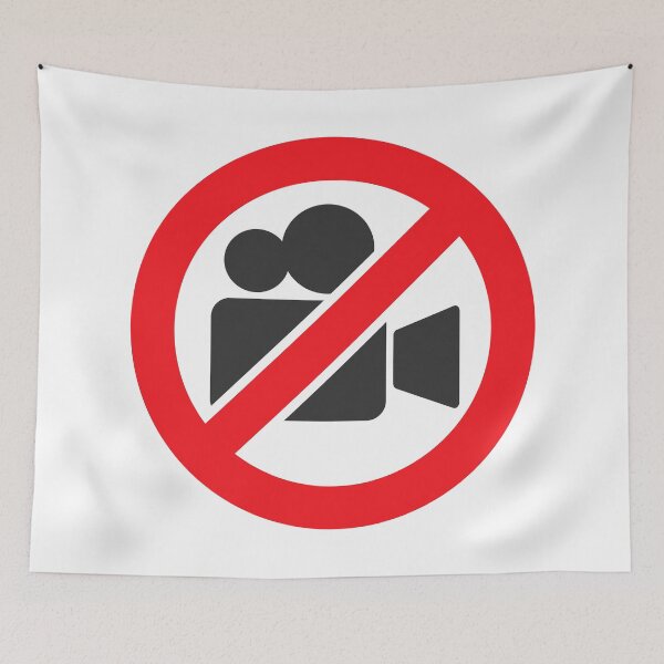 Item preview, No Video Recording Prohibition Warning Sign Sticker designed and sold by VectorForge Studio.