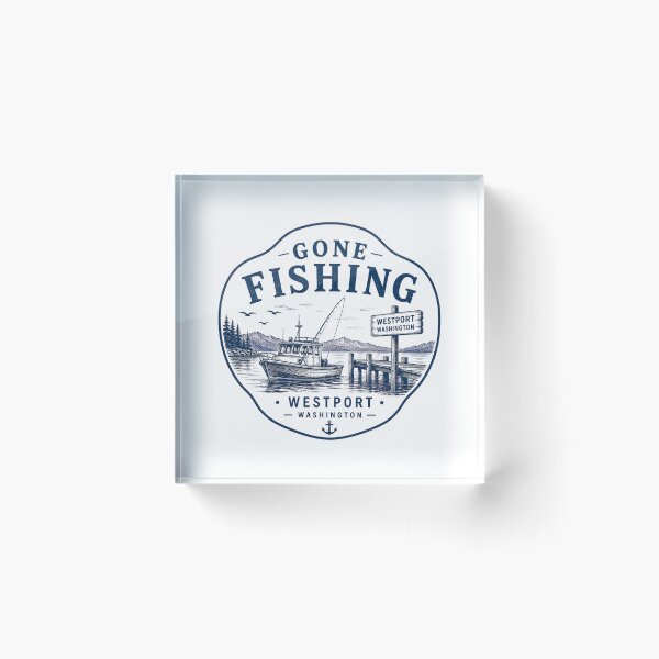 Item preview, Gone Fishing Westport Washington  designed and sold by PamLeeDesign.