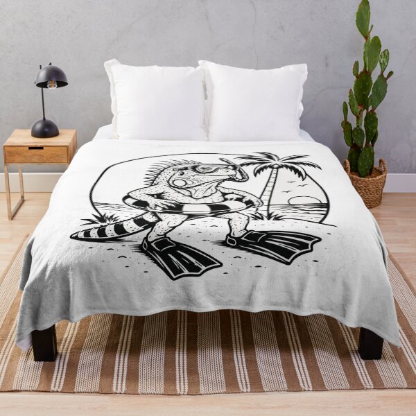 Item preview, Tropical iguana bathing - black and white line drawing designed and sold by OG-CONTROL-P.