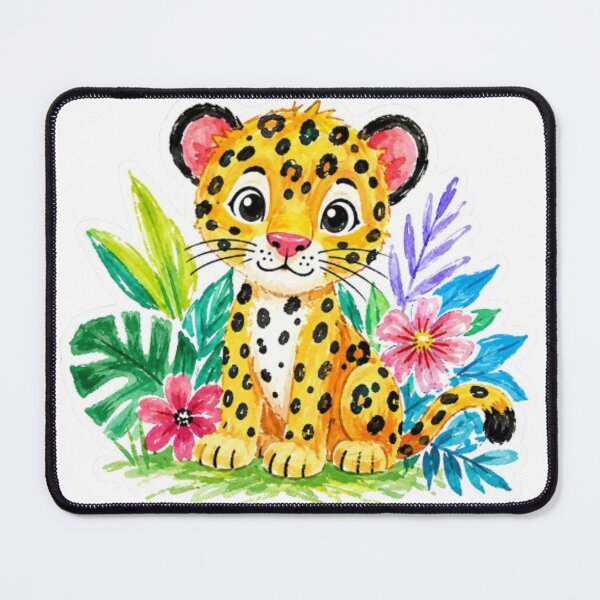 Item preview, Childlike Watercolor Baby Jaguar designed and sold by Snurly.