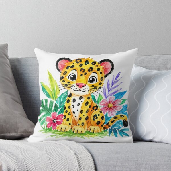 Item preview, Childlike Watercolor Baby Jaguar designed and sold by Snurly.