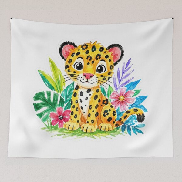 Item preview, Childlike Watercolor Baby Jaguar designed and sold by Snurly.