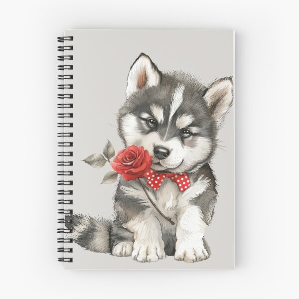 Item preview, Siberian Husky with Red Rose designed and sold by Erika Kaisersot.