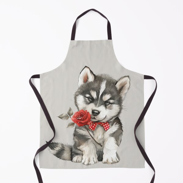 Item preview, Siberian Husky with Red Rose designed and sold by Erika Kaisersot.