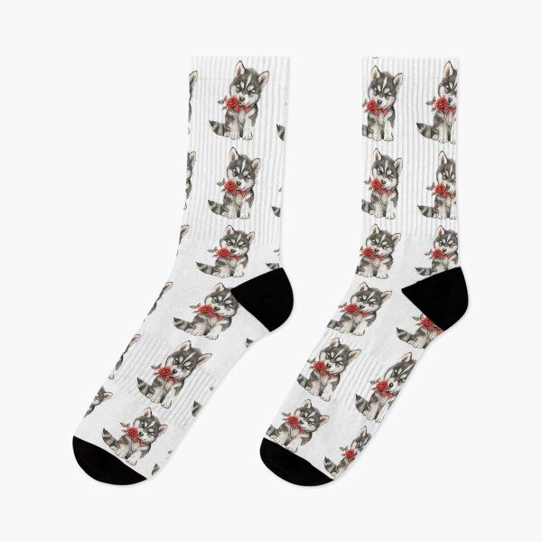 Item preview, Siberian Husky with Red Rose designed and sold by Erika Kaisersot.