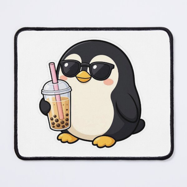 Item preview, Cute Penguin Drinking Boba Tea Kawaii designed and sold by BobaCatDesign.
