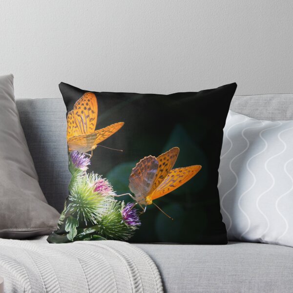 Item preview, Painted lady butterflies, Nymphalidae on purple thistle flowers color fine art photographic art print designed and sold by Jéanpaul  Ferro.