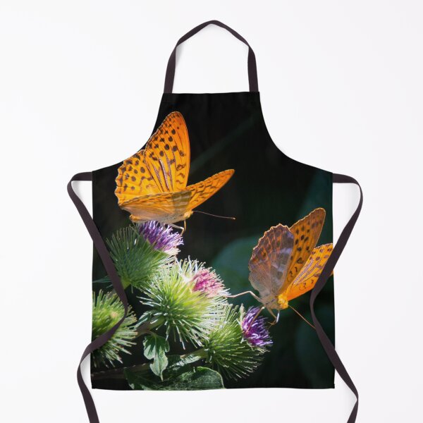 Item preview, Painted lady butterflies, Nymphalidae on purple thistle flowers color fine art photographic art print designed and sold by Jéanpaul Ferro.