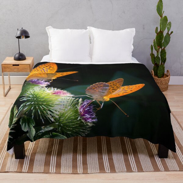 Item preview, Painted lady butterflies, Nymphalidae on purple thistle flowers color fine art photographic art print designed and sold by Jéanpaul Ferro.