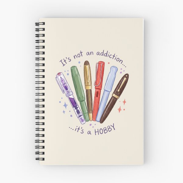 Item preview, Fountain Pen Fan Art "It's Not an Addiction, It's a Hobby" – Colored Pencil Drawing Print for Calligraphy & Ink Lovers designed and sold by Graphicarium Shop.