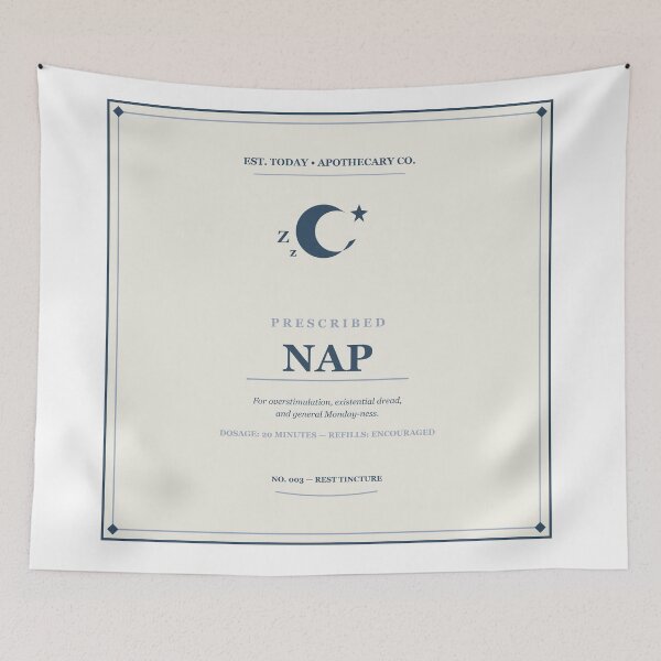 Item preview, Prescribed Nap Vintage Apothecary Label Sticker Design designed and sold by Mega-Shopping.