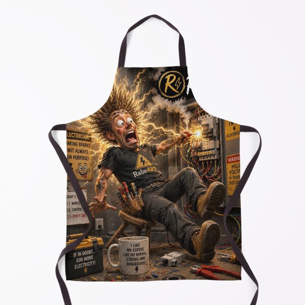 Item preview, Funny Electrician Shocked at Work designed and sold by RabeART.