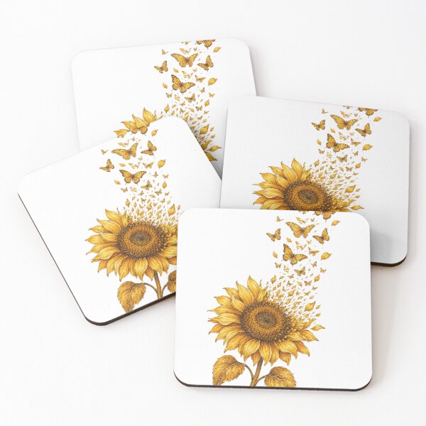 Item preview, Golden Sunflower Metamorphosis – Vintage Butterfly Botanical Art designed and sold by NiloStudio.