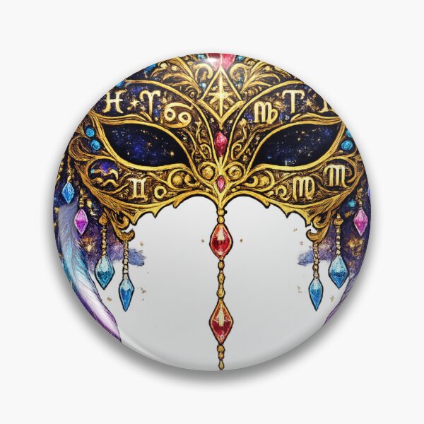 Item preview, Celestial Zodiac Masquerade Mask | Mystic Astrology Carnival | Fantasy Art designed and sold by irfanshikh.
