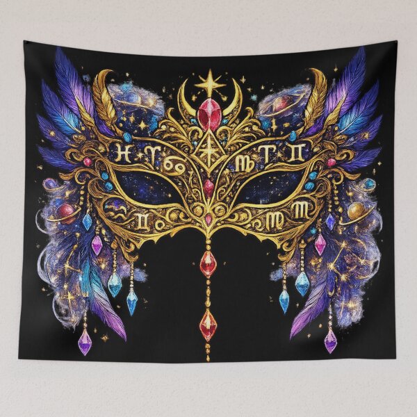 Item preview, Celestial Zodiac Masquerade Mask | Mystic Astrology Carnival | Fantasy Art designed and sold by irfanshikh.