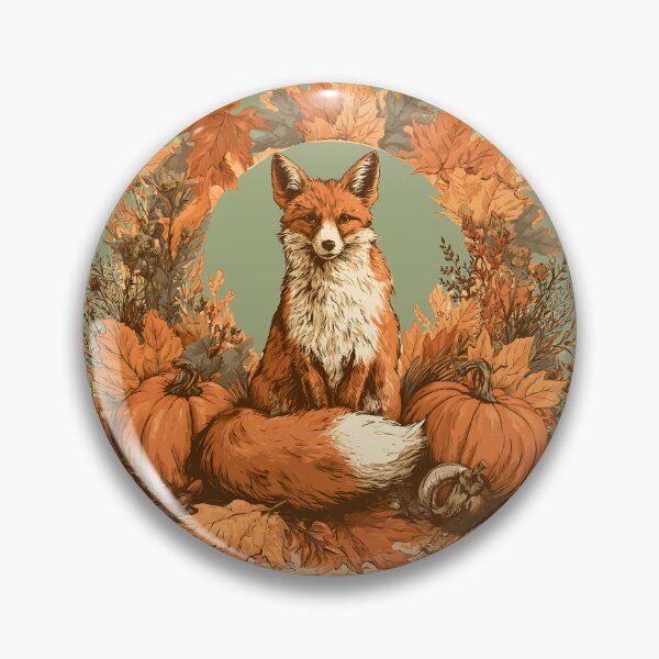 Item preview, Autumn Fox with Pumpkins & Maple Leaves | Cozy Woodland Wildlife Fall Illustration designed and sold by KAM-KAM-STORE.