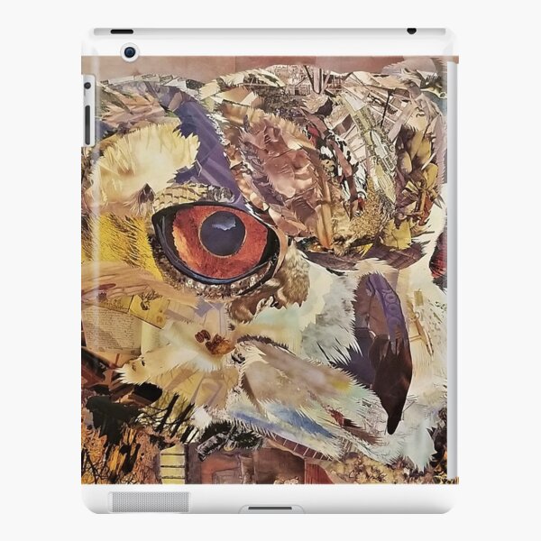 Great Horned Owl Collage Art - CE White Art iPad Snap Case