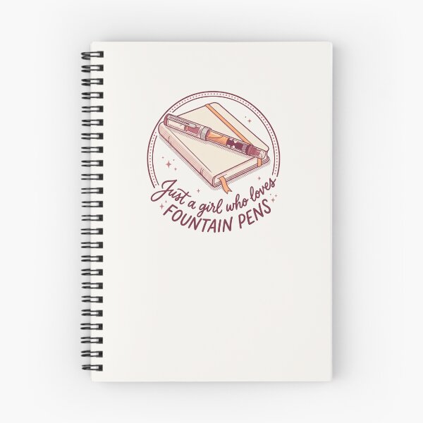 Item preview, Cute Pink Retro Fountain Pen & Journal Print – "Just a Girl Who Loves Fountain Pens" Aesthetic Art for Stationery Lovers designed and sold by Graphicarium Shop.