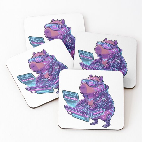 Item preview, Cyberpunk DJ Capybara Synthwave Neon Glow Retro designed and sold by Artsformore.